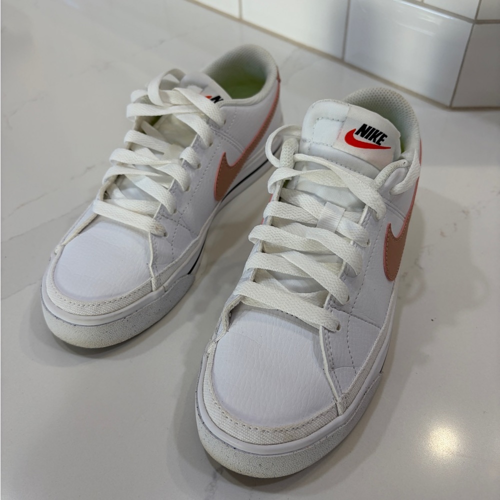 Nike White and Neon Yellow Sneakers